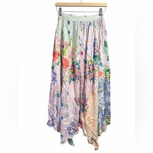 NEW Fillyboo Scarf Rhapsody Trapeze Silk Maxi Skirt Patchwork Boho Size Medium